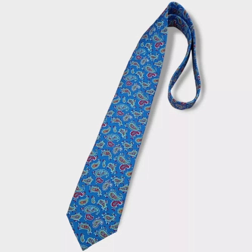 CERRUTI 1881 Blue Paisley Silk LUXURY Tie FRANCE